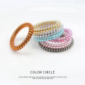 New Arrivals Plain Color Frosted Bling Rubber Band Spiral Shape Headwear Elastic Hair Band Telephone Wire Line Hair Ties Set