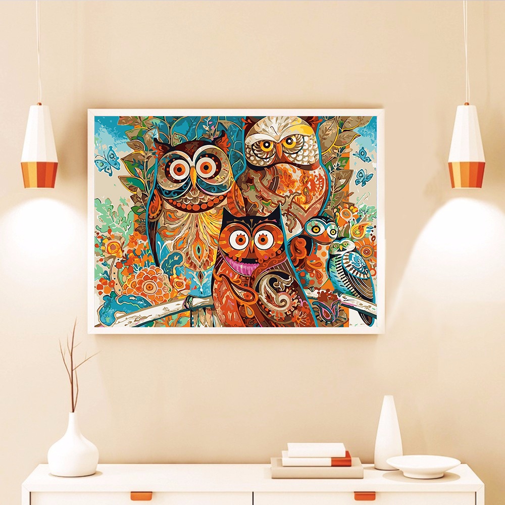 HUACAN Pictures By Numbers Owl Animals Oil Painting By Numbers Kits Drawing Canvas DIY Hand Painted Home Decoration Art