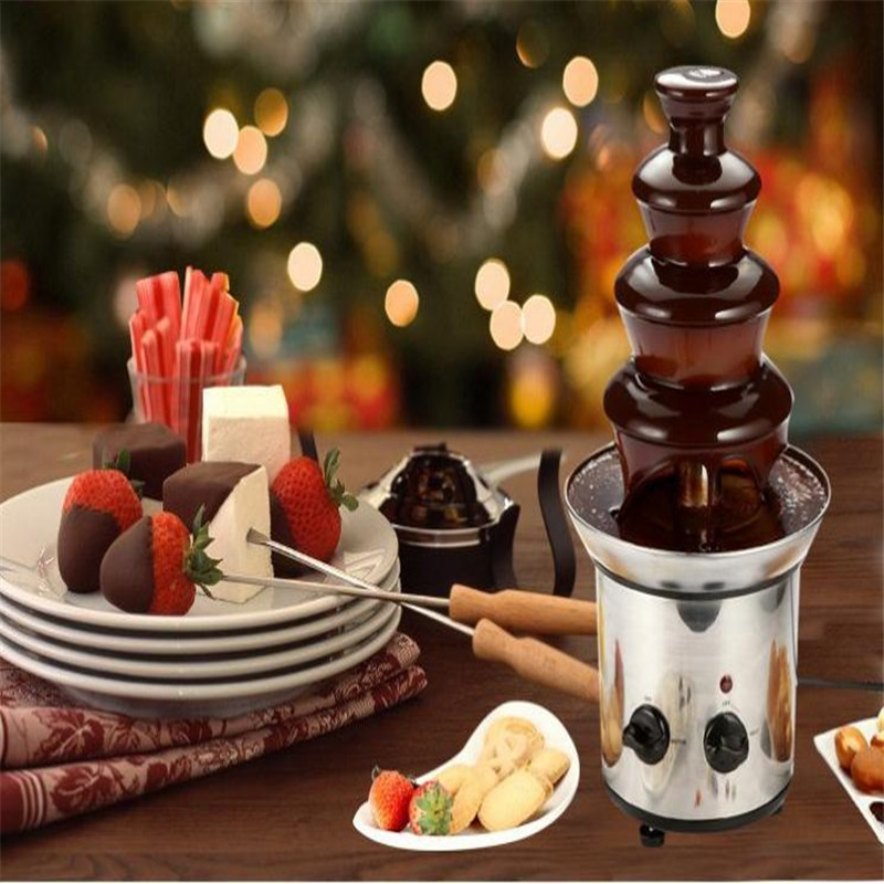 4 tiers 46cm Fantanstic Stainless Steel Chocolate fountain machine 110V 220V Fondue Event Exhibition Wedding Birthday Party