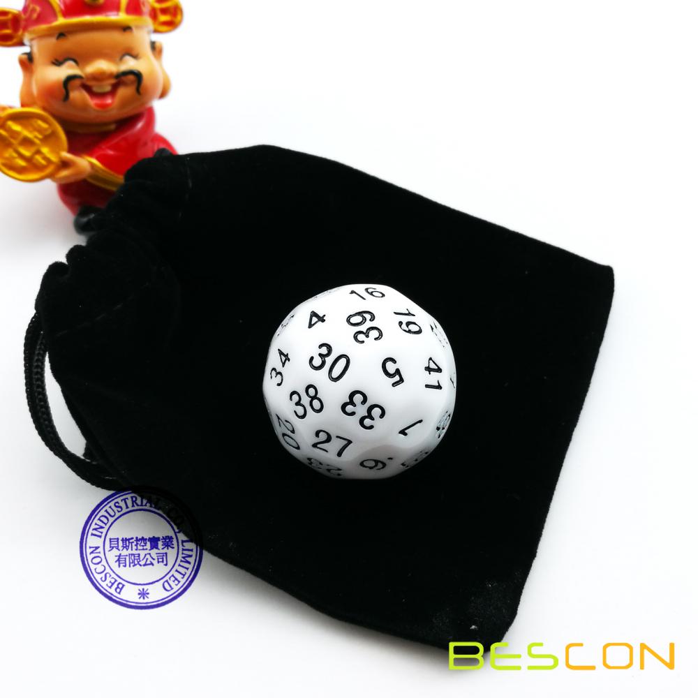 Bescon 60 Side Dice Set, 12pcs Polyhedral Dice Set D3-D60, D3 D4 D6 D8 D10 D100 D12 D20 D24 D30 D50 D60 RPG Dice Set in White