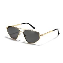 Wholesale metal glasses double bridge cat-eye vintage sunglasses popular large framed sunglasses