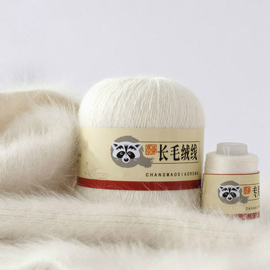 Fashion Luxury Long Plush Mink Cashmere Yarn Warm Fluffy Hand Knitting Yarn for Hand Crocheting Hat Scarves Fancy Yarn for Women