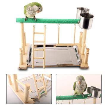 2020 Bird Toys Parrot Playstand Bird Play Stand Cockatiel Playground Wood Perch Gym Playpen Ladder with Feeder Cups Toys