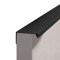 AOBT Modern Dark Black Silver Long Minimalist Cabinet Drawer Invisible Handles Wardrobe Edge Pen Hidden Handle Free Punch 9001