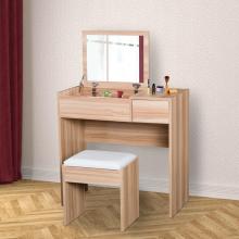 Flip-Up Mirror Dressing Table Makeup Table With Stool