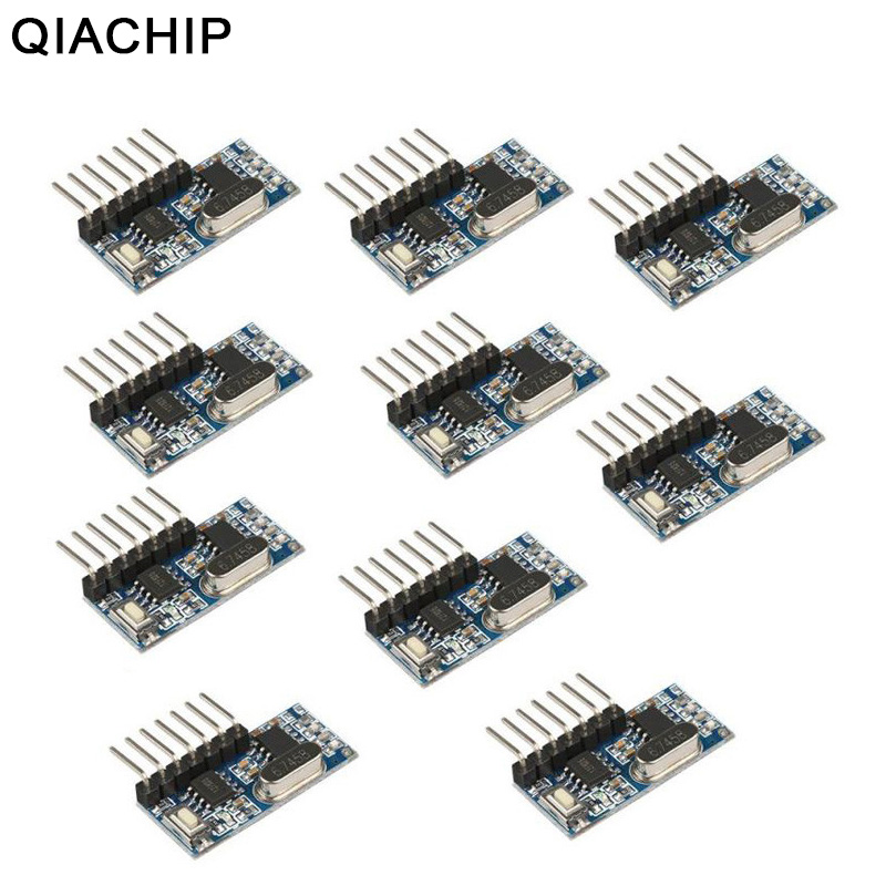 QIACHIP 10 PCS 433Mhz Wireless Remote Control Switch 4CH RF Relay 1527 Encoding Learning Module For Light Receiver Diy Kit