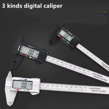 3 Kinds New Arrival 150mm 100mm LCD Digital Electronic Carbon Fiber Vernier Caliper Gauge Micrometer Measuring Tool