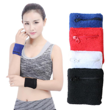 1Pcs Sweat Sports Bracelet Zipper Wrist Pouch Useful Fitness Arm Band MP3 Card Storage Bag Badminton Case Basketball Bracelet