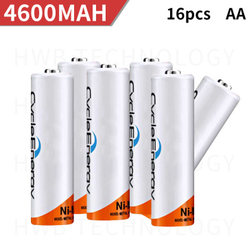 16pack 2016 Original New 1.2V 4600mAh Ni-MH AA Battery 2A 14500 Rechargeable Batteries for sony pilas recargables Batteria