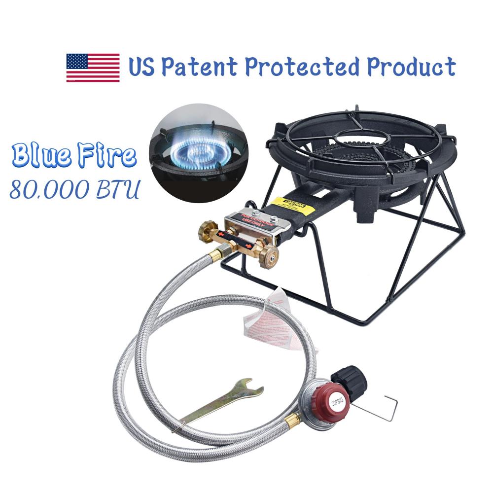 80000 BTU Camping Propane Burner Stove with Stand