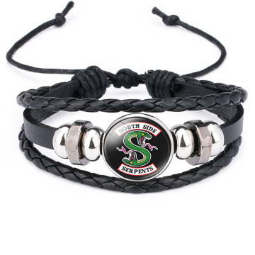 Movie Riverdale Jughead Jones Bracelet cosplay Costumes prop south side serpents Pattern Glass wristband Hand Chain