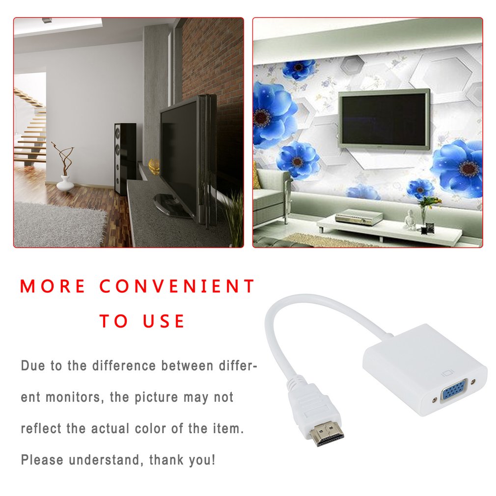 HDMI-compatible To Vga Conversion Cable With Usb Power Supply To Vga Adapter Cable With Audio And Power Supply Tv Box