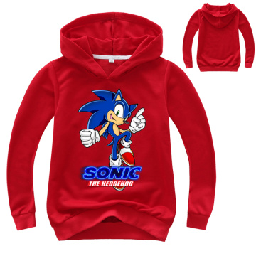 2-14Y Sonic The Hedgehog Hoodie Kids Coat Boys Sweatshirts Hoodies Pullovers Outerwear Jacket Tracksuits Girls Streetwear Hoody