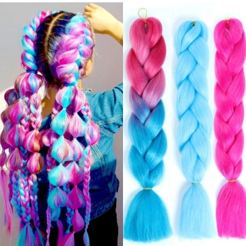 Long Kanekalon Jumbo Synthetic Braiding Hair Ombre Braid Hair Extensions Rainbow Pink Blonde Purple Crochet Braid MUMUPI