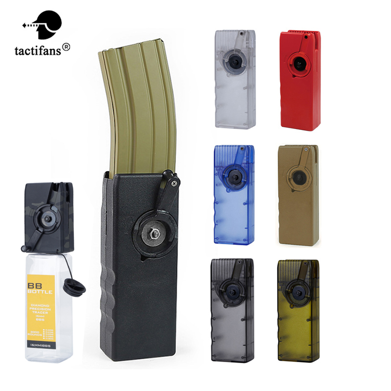 Tactical Airsoft Paintball 1K/3K Rounds Plastic BB Speed Loader M4 Hand Crank Military Adaptor AK MP5 G36 Magazine Bullet Clip