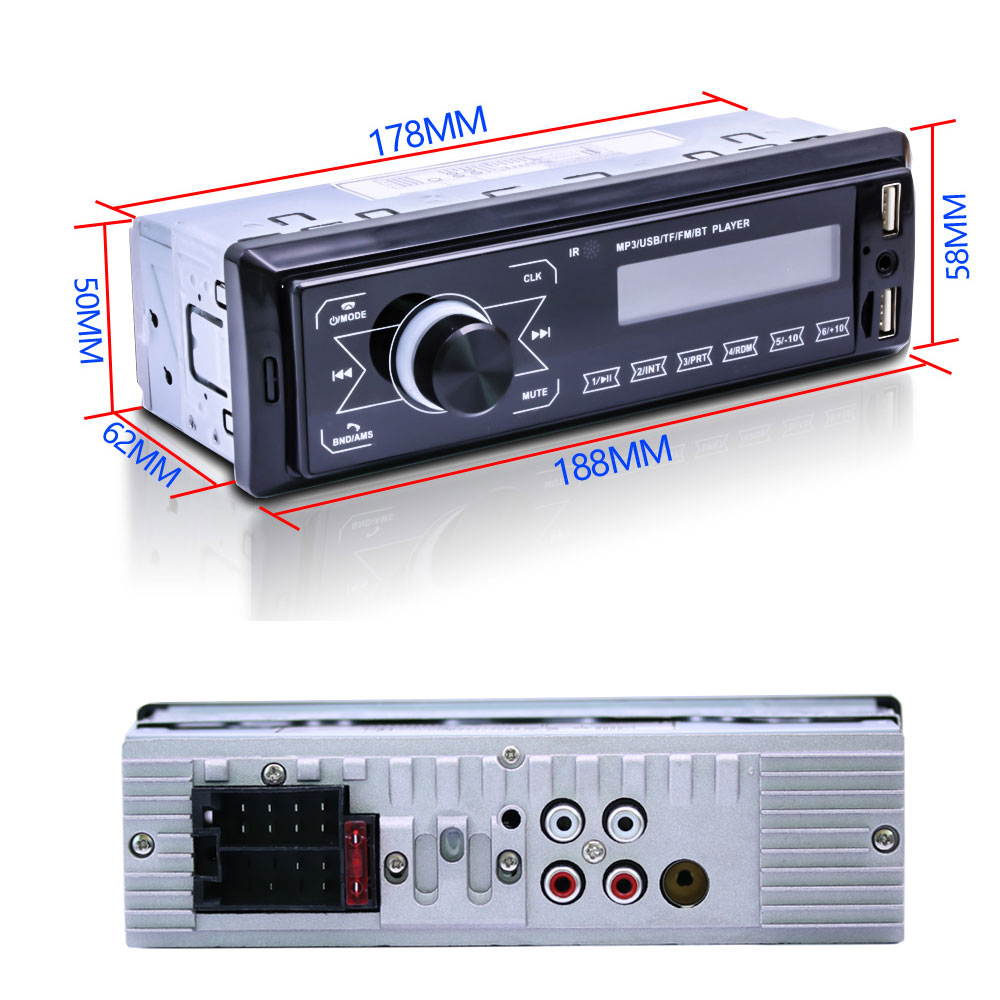 Podofo autoradio 12V 1din Car Radio Bluetooth Car stereo In-Dash MP3 Player Phone AUX-IN FM/USB/Radio Remote Control Car Audio