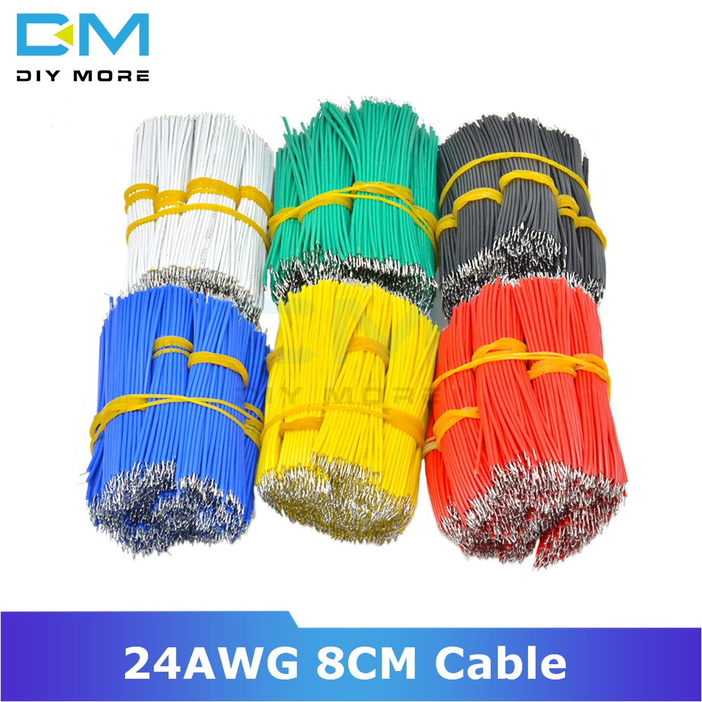 100PCS 24AWG 8CM Tin-Plated Breadboard PCB Solder Cable Fly Jumper Wire Cable Tin Conductor Wires 1007-24AWG Electrical Cable
