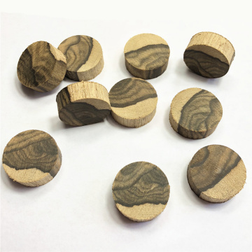 5pcs Ziricote, Ciricote Cordia Dodecandra Handmade DIY wood with white parts Log disc ring material jewelry pendant