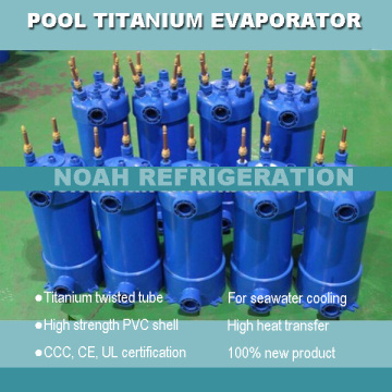 Free shipping ! Cooling capacity 15KW pool evaporator, titanium heat exchanger