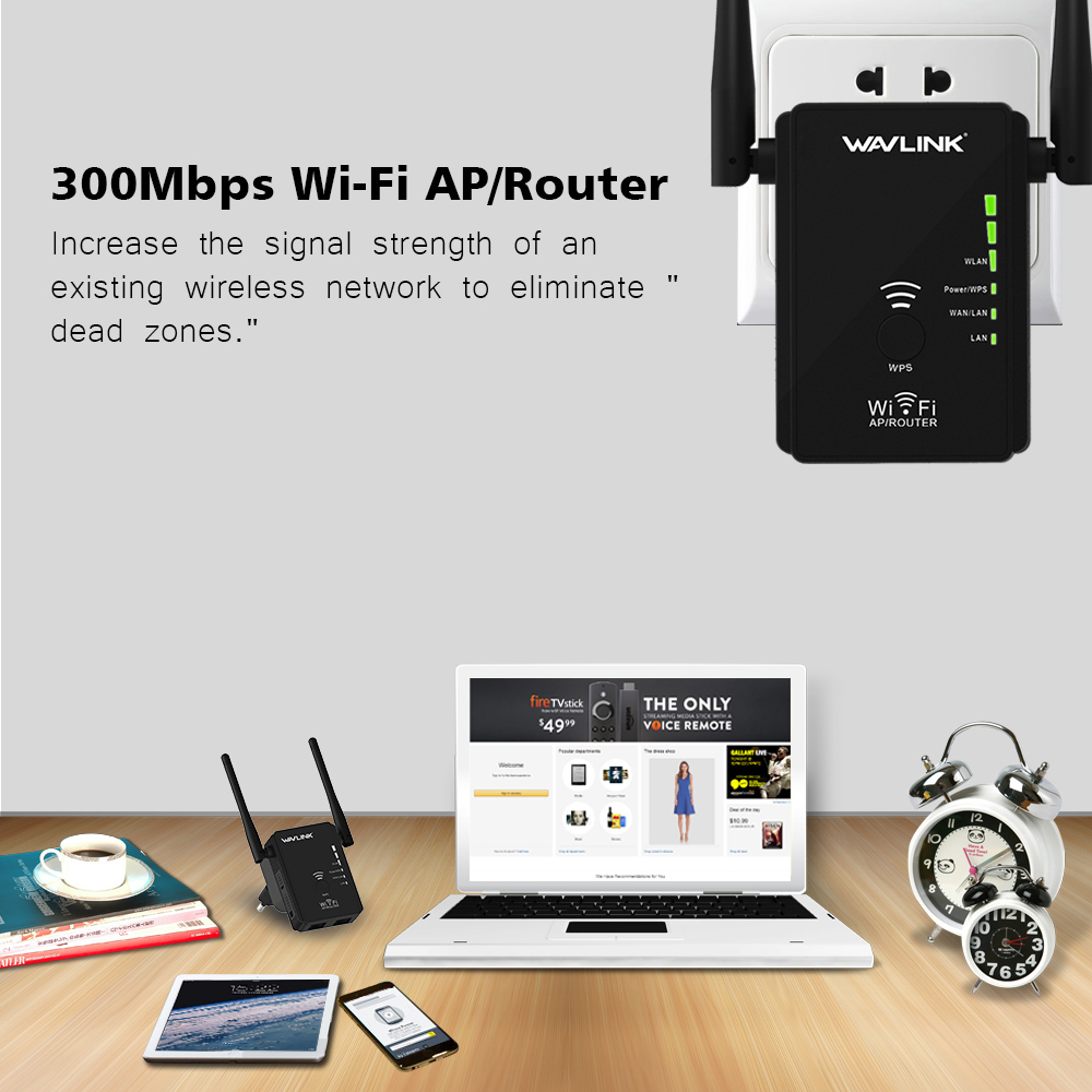 Wavlink WN578R2 High Power Wireless Router wifi Repeater 300mbps Wifi Range Extender Amplifier 5dbi Dual LAN Port Signal Booster