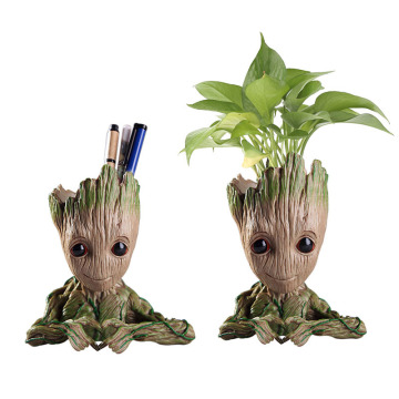 Home Garden Groot Flower Pot Cute Toy Pen Storage PVC Model Organizer Garden Planter Flower Pot Creative Children'S Gift