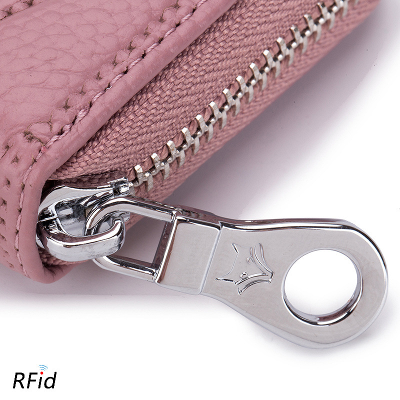 Brand Women Leather RFID Credit Card Holder Business Card Holder Minimalist Plaid Travel Card Bag 12 Card-Slots Card Case Wallet