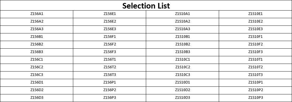 Selection List