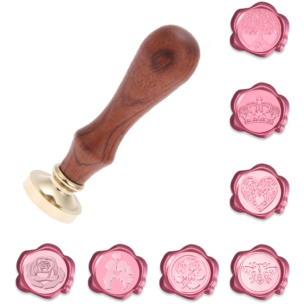 Replace Copper Head Hobby Tools Sets Wax Seal Antique Sealing Wax Stamp Wood Handle DIY Envelope Wedding Invitations