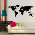 New World Map Vinyl Wall Sticker For Kids Rooms Home Decor Living Room Bedroom Poster Gold Large Carved Vinyl Art Decals Mural