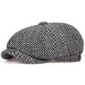 New mens Newsboy Cap Beret Hat Men Women wild Hats Tweed Gatsby Octagonal Black White Herringbone Vintage Ivy Hats gorras