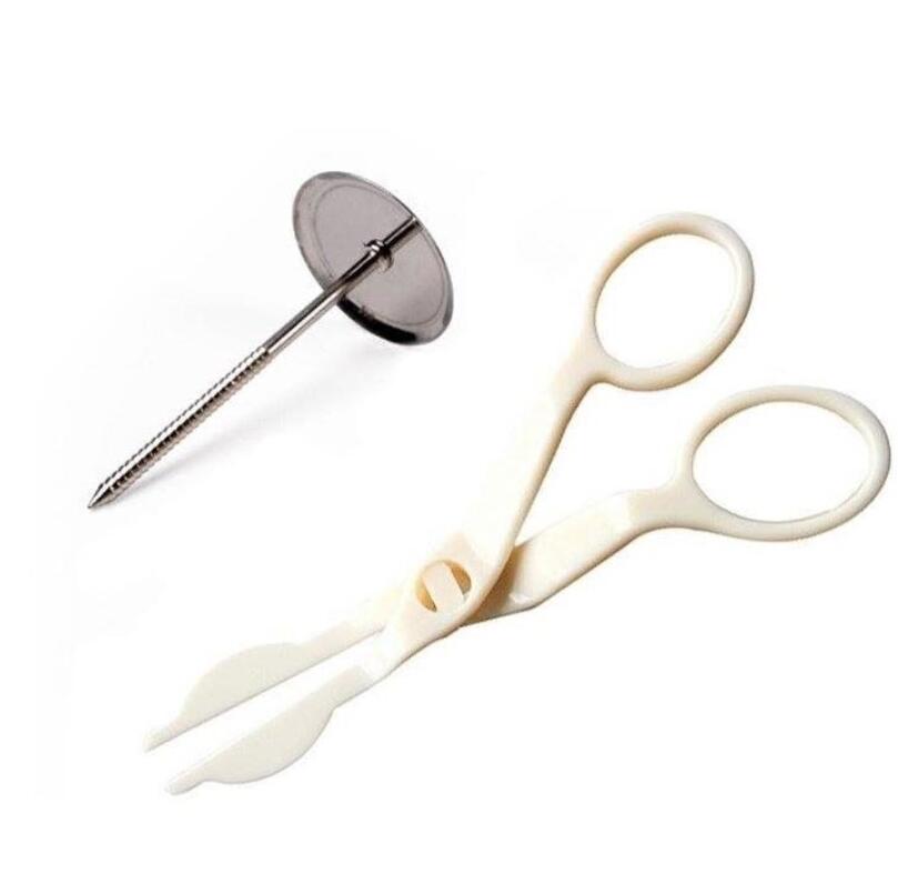 2Pcs Piping Flower Scissors Nail Safety Rose Decor Lifter Fondant Cake Decorating Tray Cream Transfer Baking Pastry Tools