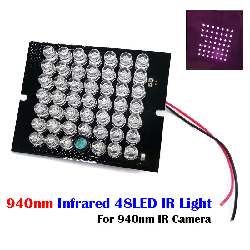 940NM Invisible illuminator infrared 60 Degree 48 LED IR Lights PCB DC12V for CCTV Security 940nm IR Camera