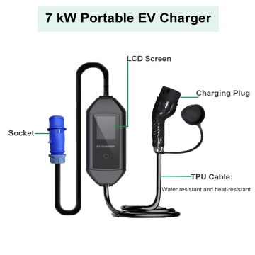 7kW AC Portable Single Phase EV charging piles