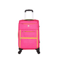 Pink woman soft polyester trolley luggage