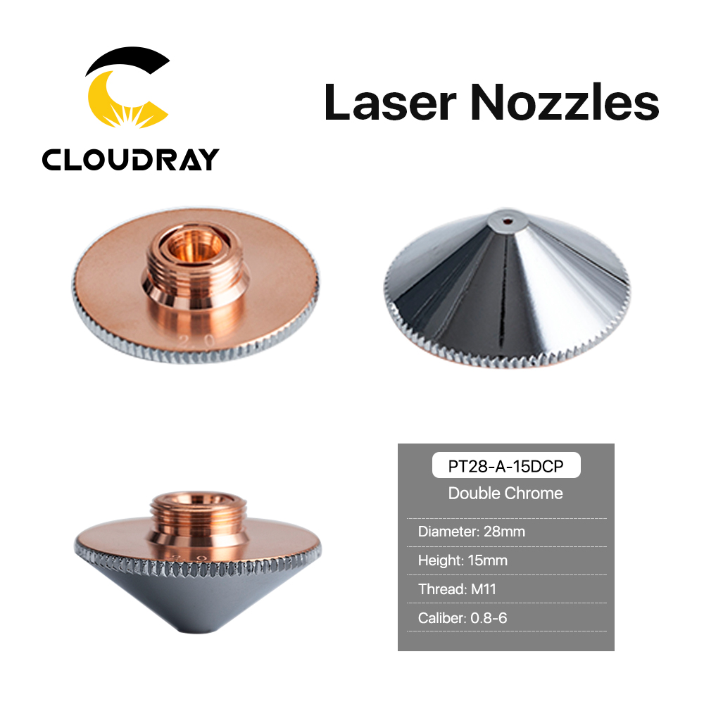 Cloudray Laser Nozzle Single Double Layer Dia.28mm Caliber 0.8 - 6.0 P0591-571-0001for OEM Precitec WSX Fiber Laser Cutting Head
