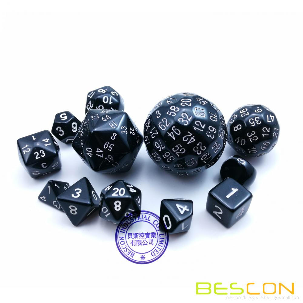 Bescon Complete Polyhedral RPG Dice Set 13pcs D3-D100, 100 Sides Dice Set Solid Colors