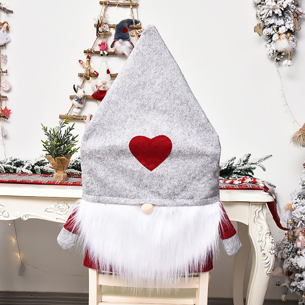 1PC Santa Claus Cap Chair Cover New Year Dinner Table Christmas Hat Chair Back Covers Xmas Decorations For Home Chair Covers