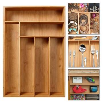 5 Styles Bamboo Spoon Cutlery Box Kitchen Drawer Organizer Tray Storage Holder Rack Tool jewelry storage Utensil Flatware Holde