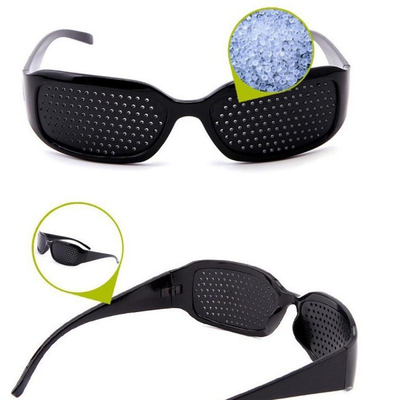 Small Hole Glasses Black Unisex Vision Care Pin Eye Small Hole Eyeglasses Hole Glasses Eye Exercise Eyesight Improve 3D Glasses