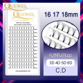 Quewel Pre-made Volume Eyelash Extensions Russian Individual Eyelashes Faux Mink Fans Lashes 16/17/18mm C&D Curl 3D/4D/5D/6D