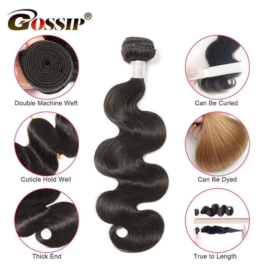 Brazilian Body Wave Hair Weave Bundles Natural Color Gossip 100% Human Hair Weaving 3 Pieces 8-28 Inch Remy Hair Extension