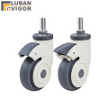 Medical Full plastic mute casters/wheels, M12x25 screw,TPR wheel,Mute Wearable,For Hospital trolley Electronic equipment