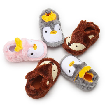 Infant Baby Winter Warm Soft Slippers Boys Girls Cute Cartoon Animal Plush Fur Non-Slip Indoor Bedroom Floor Shoes Children