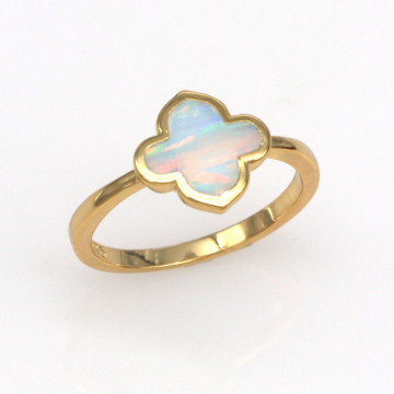 JZ0229 Gorgeous plated 14kt gold white opal rings women's new fashion hot top quality hoist rings fashion jewelry