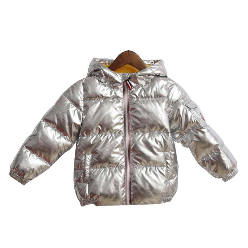 Kids Boys Girls Metal Glossy Down Jacket Fashion Warm Winter Coat Children Thick Clothes Waterproof Outerwear 2-10T