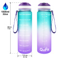 QuiFit 1L 34OZ Tritan Water Bottle With Straw & Filp-Flop BPA Free Drinking Cups Bicycle Bottles Portable GYM Outdoor Sports Jug