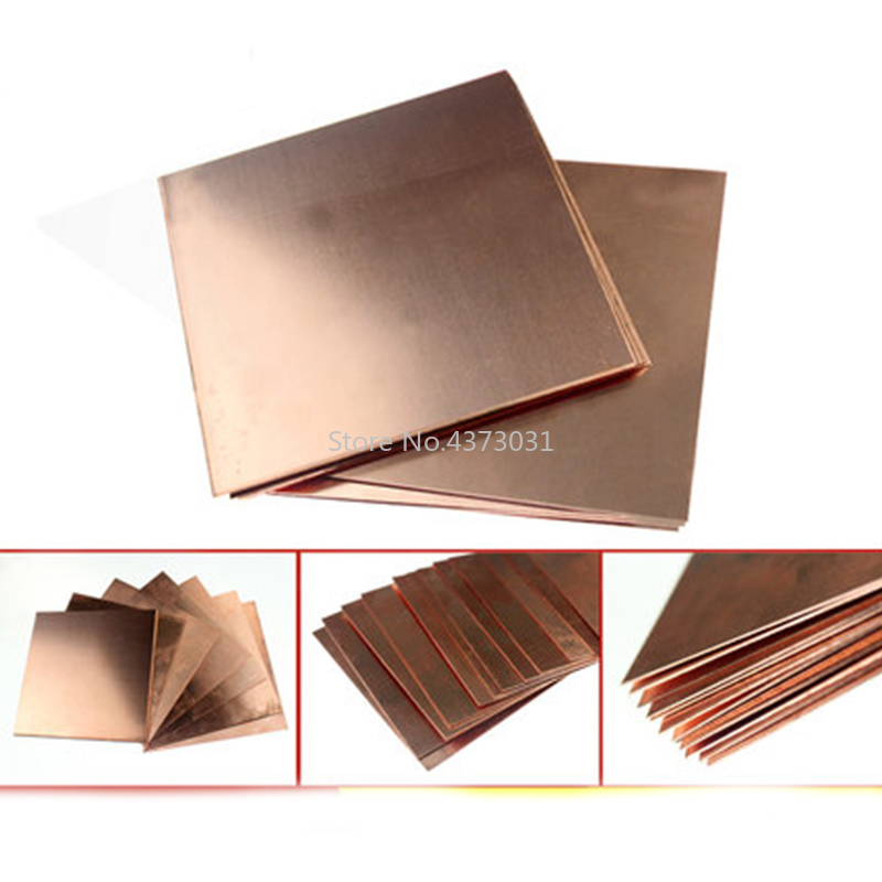 1pc 99.9% Copper Sheet Plate DIY Handmade material Pure Copper Tablets DIY Material for Industry Mould or Metal Art 100x100mm