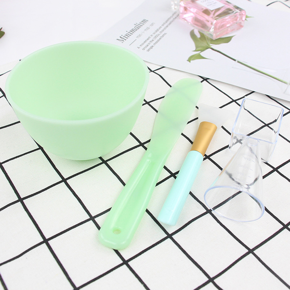 DIY Silicone Facial Masks Making Bowl with Stick Brush Spoon Cosmetic Tools DIY Mask Bowl Brush Beauty Tool Homemade Stick 2020