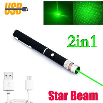 High Power Mini Green Laser Sight USB Charge Laser Pointer Light Hunting 532nm 5mw Built-in battery Device Portable Lazer Pen