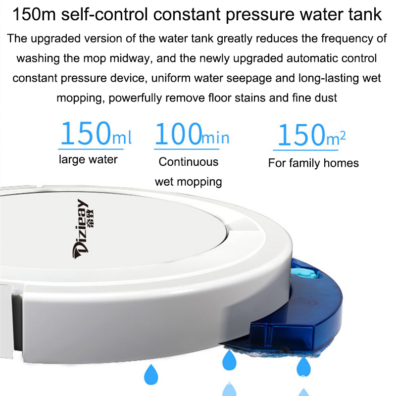 2800Pa Robot Vacuum Cleaner With Water Tank With Remote Control To Automatically Drag In Three-in-one Smart Vacuum Cleaner